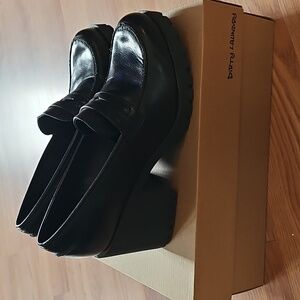Dirty Laundry Black Chunky Heel Loafers,Size 9,Retro,NIB